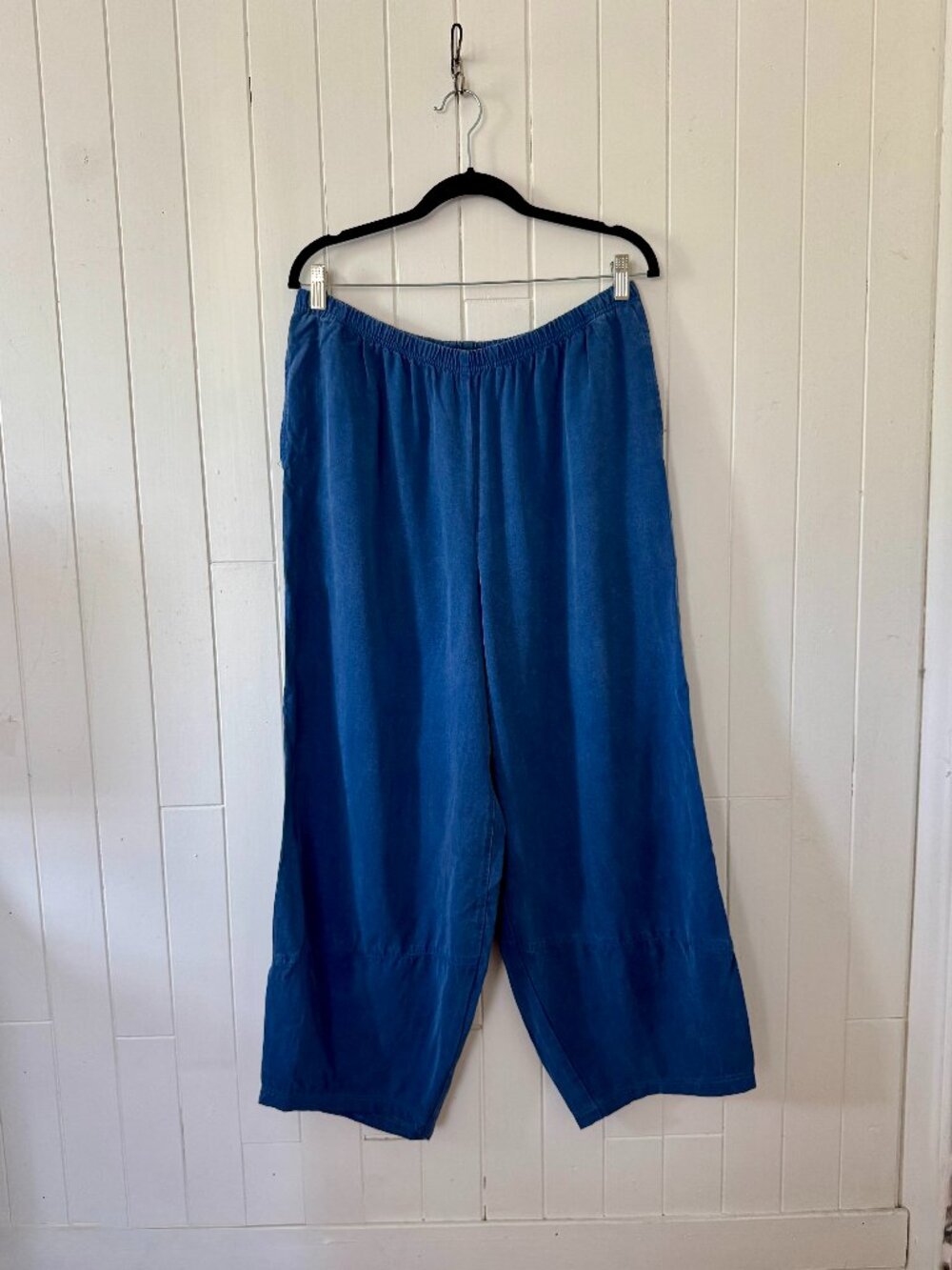 Cut Loose 100% TENCEL Lantern Pant Size Large Royal Blue Made in USA SF
